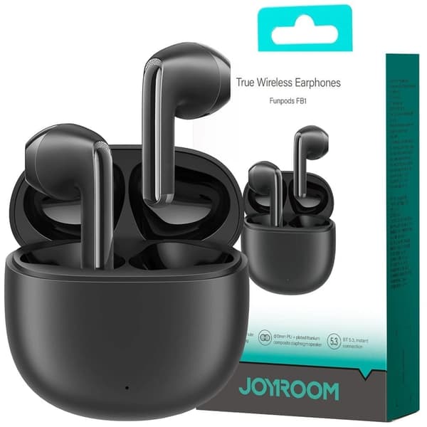 TWS Joyroom Funpods Series JR-FB1 Bluetooth 5.3 trådløse hodetelefoner, svarte