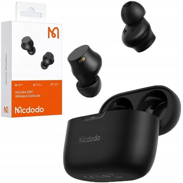 Hörlurar till Mcdodo-telefon, AirLinks, trådlöst, urheilu, aktiv brusreducing, ANC, svart