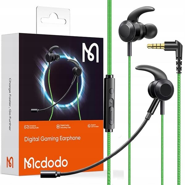 Mcdodo Mini Jack Gaming Hörlurar med mikrofon, Grön