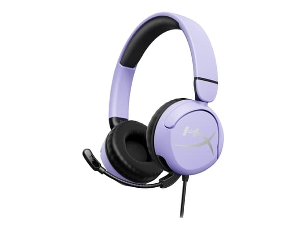 HyperX Cloud Mini - Headset - på örat - kabelansluten - aktiv brusradering - 3,5 mm kontakt - lavendel