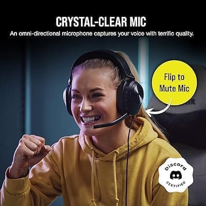 Corsair HS55 stereopelikuulokkeet Dolby Audio 7.1 surround-ääni PC: llä ja Macilla - langallinen