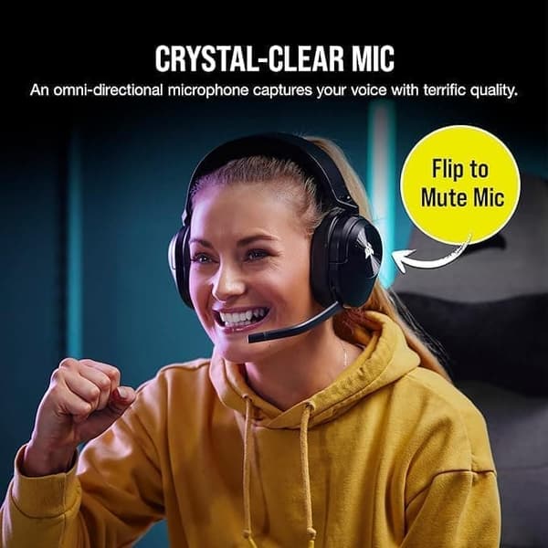 Corsair HS55 Gaming Wireless Headset - Svart, upp till 50ft Bluetooth-räckvidd