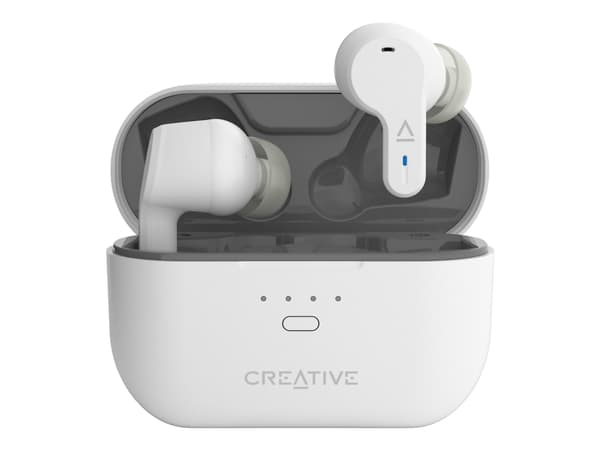 Creative Zen Air Pro - True wireless-hodetelefoner med mikrofon - i øret - Bluetooth - aktiv støydemping - hvit