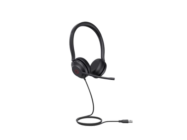 Yealink UH35 Dual - Headset - på örat - kabelansluten - USB - svart - Certifierad för Microsoft-teams