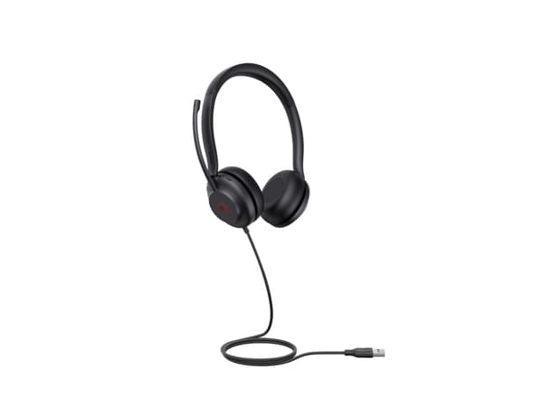 Yealink UH35 Dual - Headset - på örat - kabelansluten - USB - svart - Certifierad för Microsoft-teams