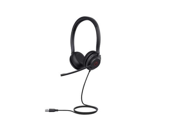 Yealink UH35 Dual - Headset - på örat - kabelansluten - USB - svart - Certifierad för Microsoft-teams