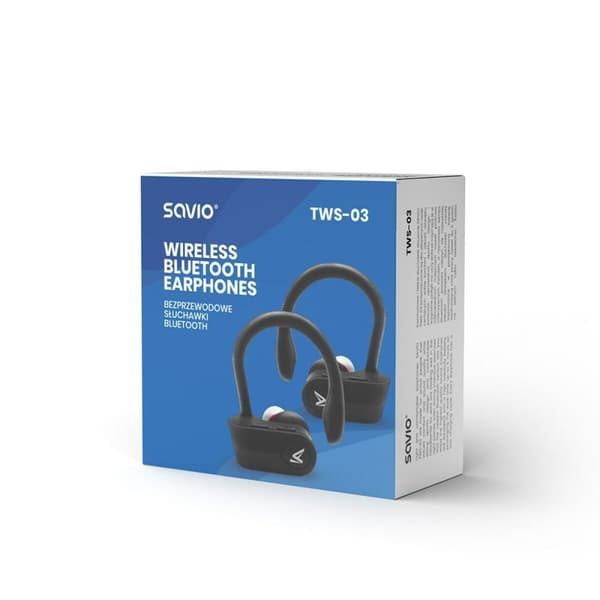 Ear Bluetooth hörlurar Savio TWS-03 Svart Grafit