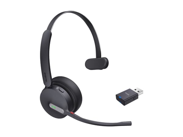 Yealink WH64 Hybrid Mono - Hodesett - on-ear - DECT / Bluetooth - trådløs - USB-A via DECT adapter, USB-C - Certified for Microsoft Teams