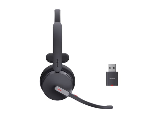 Yealink WH64 Hybrid Mono - Hodesett - on-ear - DECT / Bluetooth - trådløs - USB-A via DECT adapter, USB-C - Certified for Microsoft Teams