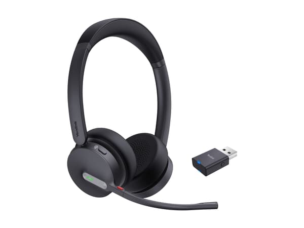 Yealink WH64 Hybrid Dual - Headset - på örat - DECT / Bluetooth - trådlös - USB-A via DECT-adapter, USB-C - Certifierad för Microsoft-teams
