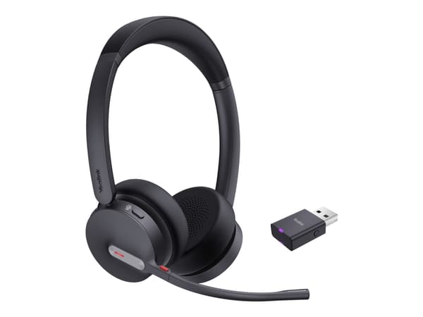 Yealink WH64 Hybrid Dual - Headset - på örat - DECT / Bluetooth - trådlös - USB-A via DECT-adapter, USB-C - Certifierad för Microsoft-teams