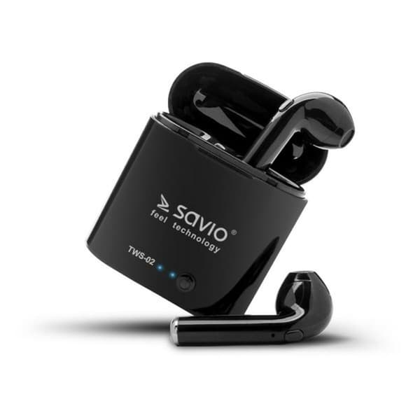Bluetooth hovedtelefoner Savio TWS-02 Sort Grafit