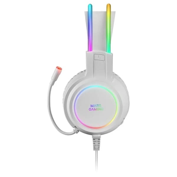 Gaming høretelefon med mikrofon Mars Gaming MHRGBW Hvid