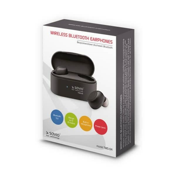 Bluetooth hovedtelefoner Savio TWS-04 Sort Grafit