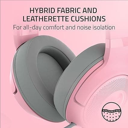 Razer Kraken Kitty V2 USB langallinen RGB-kuuloke: Chroma Kitty Ears - Quartz Pink
