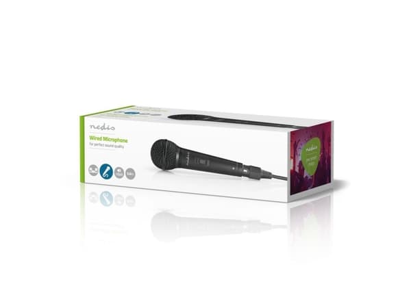 Nedis MPWD25BK, instrumentmikrofon, 72 dB, 80 - 13000 Hz, 600 ohm (O), kardioid, trådbunden