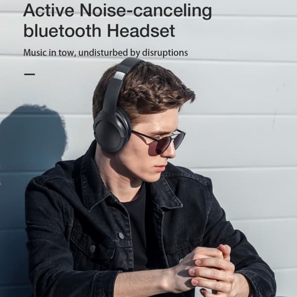 Trådløst headset ANC bluetooth headset Aktiv støjreducerende 40 mm store drivere AAC Audio 70h Playtime Bærbare hovedtelefoner med mikrofon