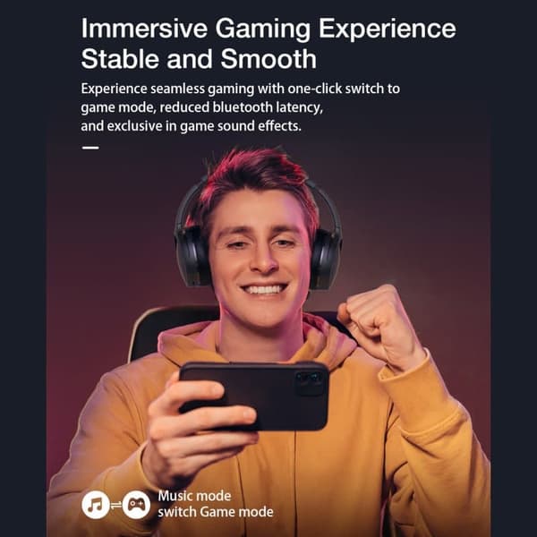 Trådløst headset ANC bluetooth headset Aktiv støjreducerende 40 mm store drivere AAC Audio 70h Playtime Bærbare hovedtelefoner med mikrofon