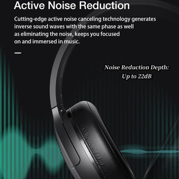 Trådløst headset ANC bluetooth headset Aktiv støjreducerende 40 mm store drivere AAC Audio 70h Playtime Bærbare hovedtelefoner med mikrofon
