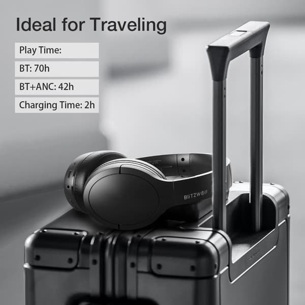 Trådløst headset ANC bluetooth headset Aktiv støjreducerende 40 mm store drivere AAC Audio 70h Playtime Bærbare hovedtelefoner med mikrofon
