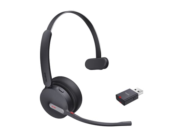 Yealink WH64 Hybrid Mono - Headset - på örat - DECT / Bluetooth - trådlös - USB-A via DECT-adapter, USB-C - UC-certifierad