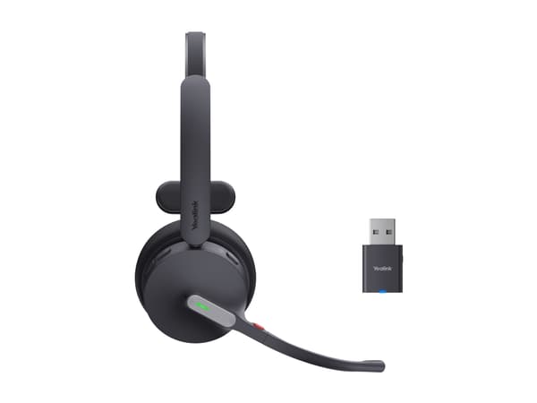 Yealink WH64 Hybrid Mono - Headset - på örat - DECT / Bluetooth - trådlös - USB-A via DECT-adapter, USB-C - UC-certifierad
