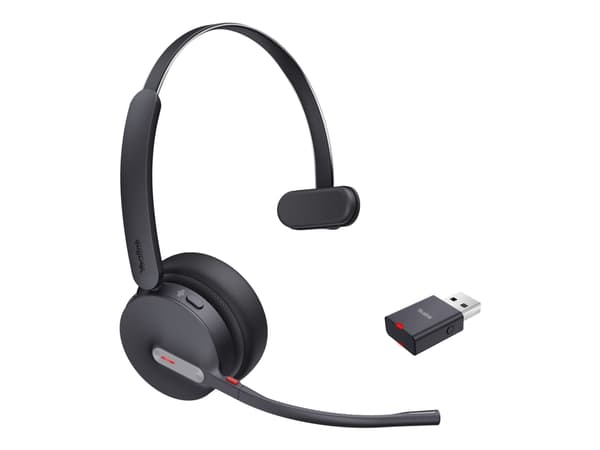 Yealink WH64 Hybrid Mono - Headset - på örat - DECT / Bluetooth - trådlös - USB-A via DECT-adapter, USB-C - UC-certifierad