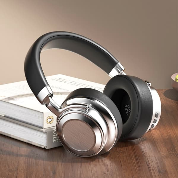 Hifi Trådlösa On-Ear headset Bluetooth-hörlurar Gaming Musik Metal Retro