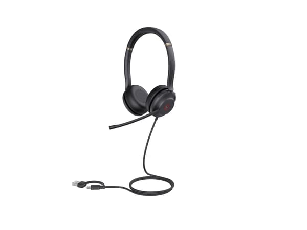 Yealink UH37 Dual - Hodesett - on-ear - kablet - USB - lydisolerende - svart - Optimert for UC