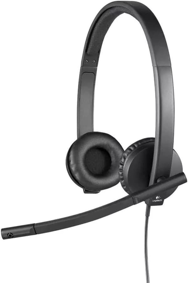 Logitech H570e USB Mono kabelanslutna hörlurar med brusreducerande mikrofon