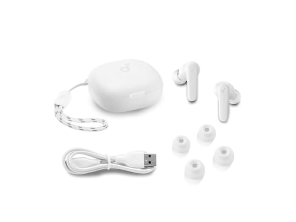 Soundcore r50i - True wireless-hodetelefoner med mikrofon - i øret - Bluetooth - hvit