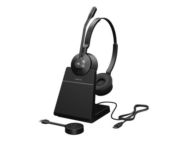 Jabra Engage 55 SE Stereo - Headset - på örat - DECT - trådlös - USB-C via DECT-adapter - Certifierad för Microsoft-teams