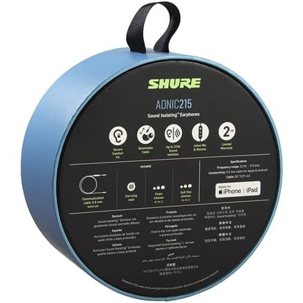 Shure AONIC 215 - in-ear headphones with single transducer and 3.5mm cable (blue)
