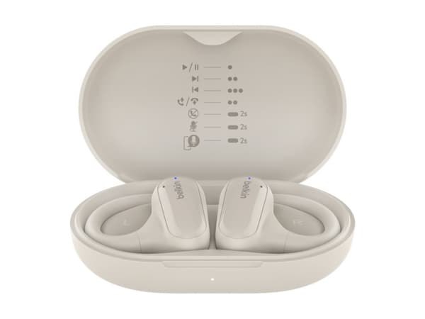 Belkin SoundForm ClearFit, True Wireless Stereo (TWS), Calls/Music/Sport/Everyday, Headset, Sand