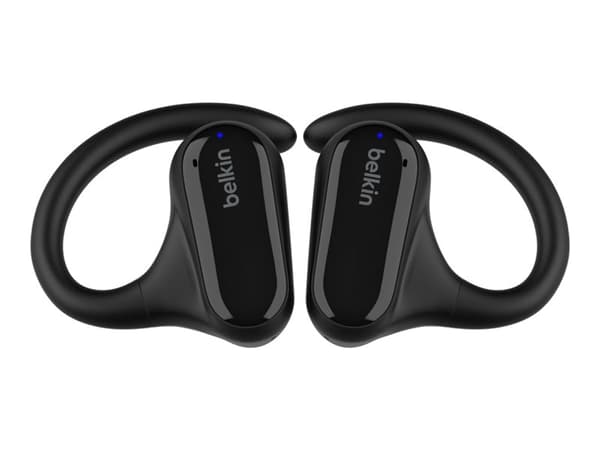 Belkin SoundForm ClearFit - True wireless-hörlurar med mikrofon - öppet öra - montering över örat - Bluetooth - svart