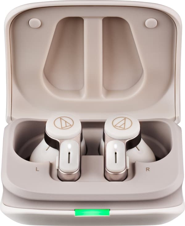 Audio-Technica ATH-TWX7 hörlurar med tvåvägshögtalare, vit