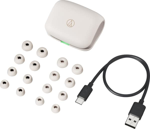Audio-Technica ATH-TWX7 hörlurar med tvåvägshögtalare, vit