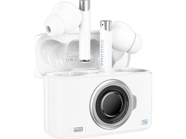 Onikuma ONIKUMA T18 trådlösa in-ear hörlurar : Färg - vit