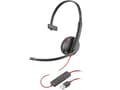 Miniatyrbilde 1 av 2: POLY Blackwire 3210 monauralt USB-A-hodesett (bulk), Koblet med ledninger (ikke trådløs), Kontor/kundesenter, 20 - 20000 Hz, 87 g, Hodesett, Sort