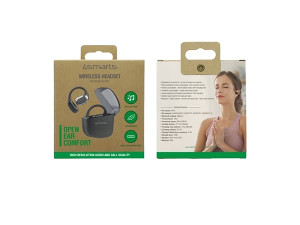 4smarts SkyBuds Sport, True Wireless Stereo (TWS), Samtale/Musikk/Sport/Hverdag, 20 - 20000 Hz, 60 g, Hodesett, Sort