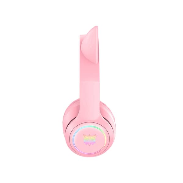 Onikuma B90 trådløse hodetelefoner med katteører og LED - Rosa