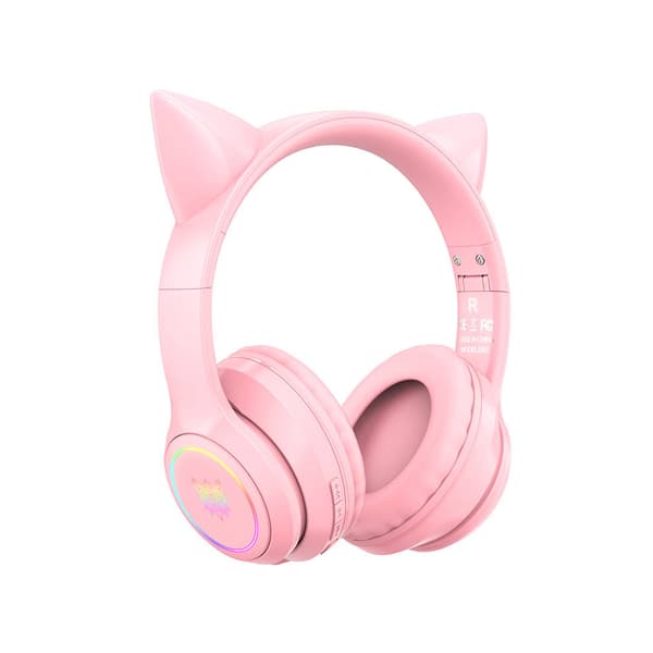 Onikuma B90 trådløse hodetelefoner med katteører og LED - Rosa