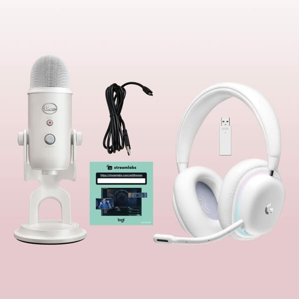 Kuulokkeet mikrofonilla Logitech G735 Valkoinen Sininen/Valkoinen