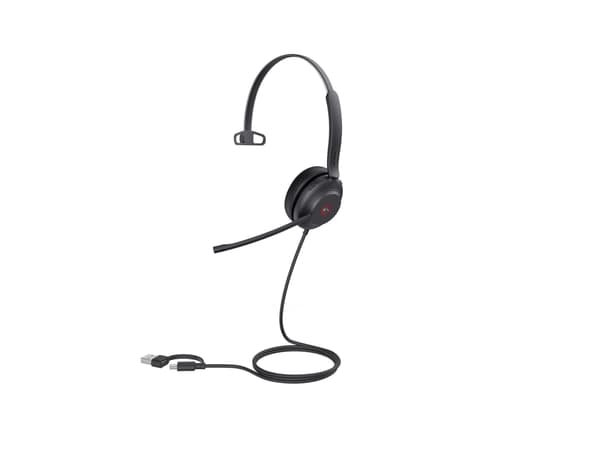 Yealink UH37 Mono - Headset - på örat - kabelansluten - USB - ljudisolerande - svart - Certifierad för Microsoft-teams