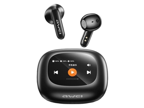 Awei AWEI hörlurar Bluetooth 5.4 TP97 TWS + dockningsstation svart/svart