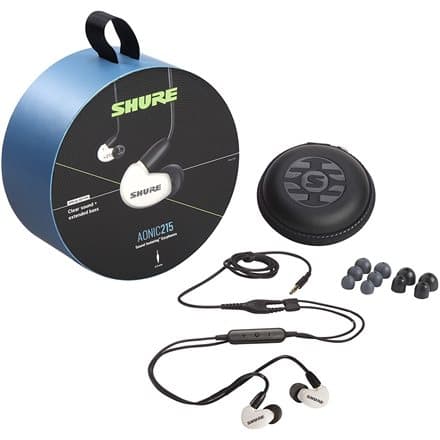 Shure AONIC 215 - in-ear headphones with single transducer and 3.5mm cable (white)