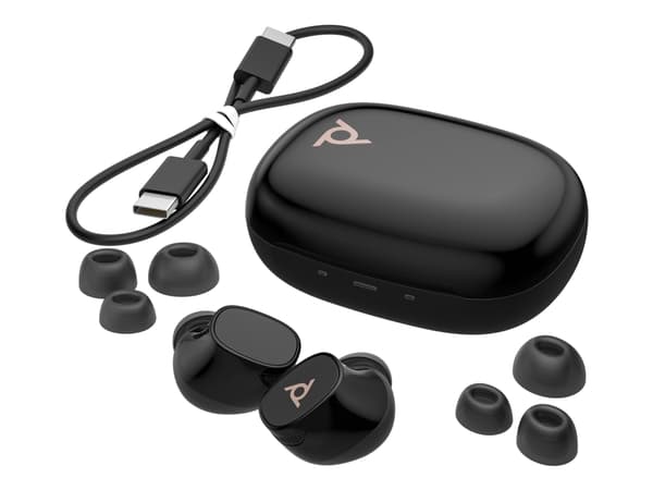 Poly Voyager Free 20 - True wireless-hodetelefoner med mikrofon - i øret - Bluetooth - aktiv støydemping - svart