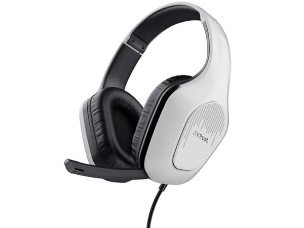 Trust GXT 415W Zirox - Hodesett - full størrelse - kablet - 3,5 mm jakk - hvit