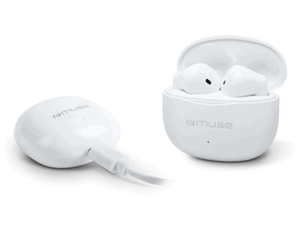 Muse M-270 TWS, True Wireless Stereo (TWS), Samtaler/musikk, 31,4 g, Hodesett, Hvit