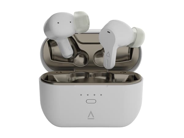 Creative Zen Air SXFI In Ear hovedtelefoner Bluetooth® Hvid Svedresistent, Vandbestandig, Batteriladevisning, Inkl. opladnings- og dockingstation